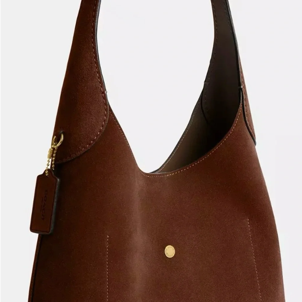 Coach Elegant Brown Suede Women's Bag - Picture 2 of 8
